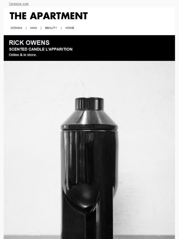 RICK OWENS ⚫️ L'APPARITION CANDLE