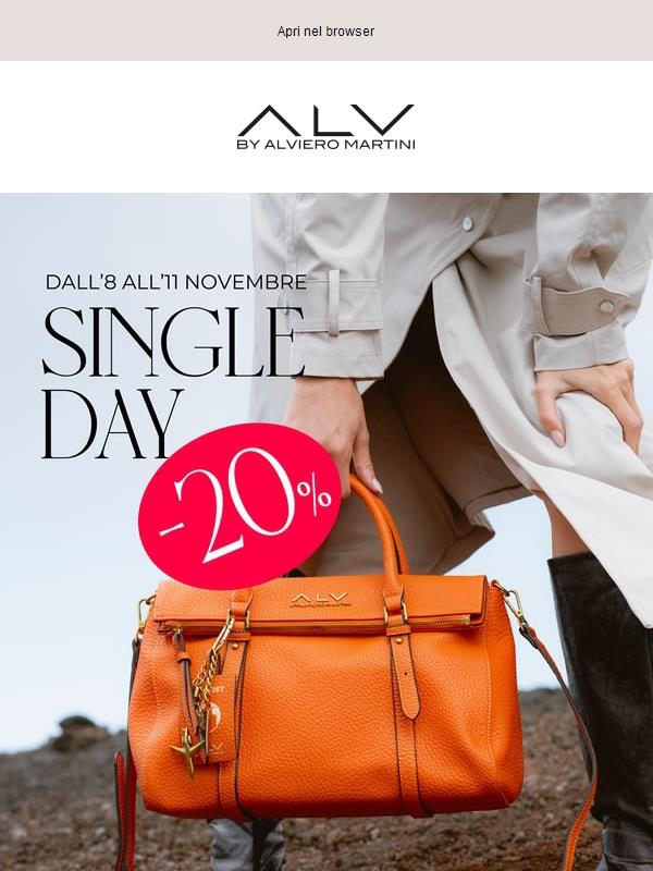 SINGLE DAY PROMO: -20% sulla nuova collezione FW25