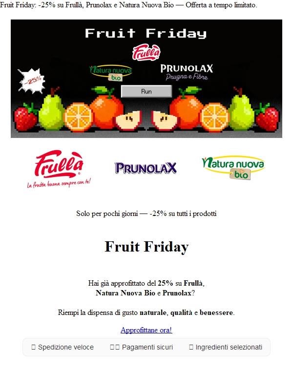 🍎 Non lasciarti sfuggire il nostro FRUIT FRIDAY!