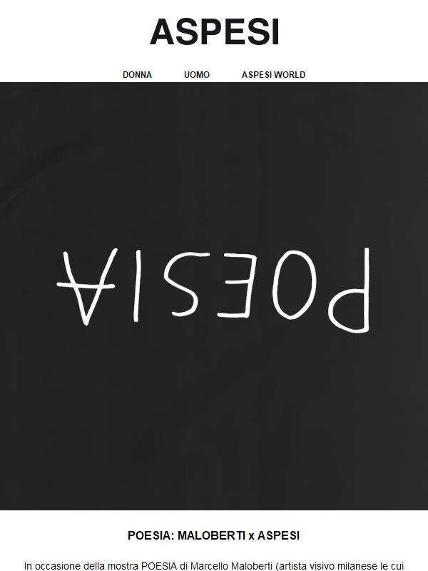 POESIA: MALOBERTI x ASPESI