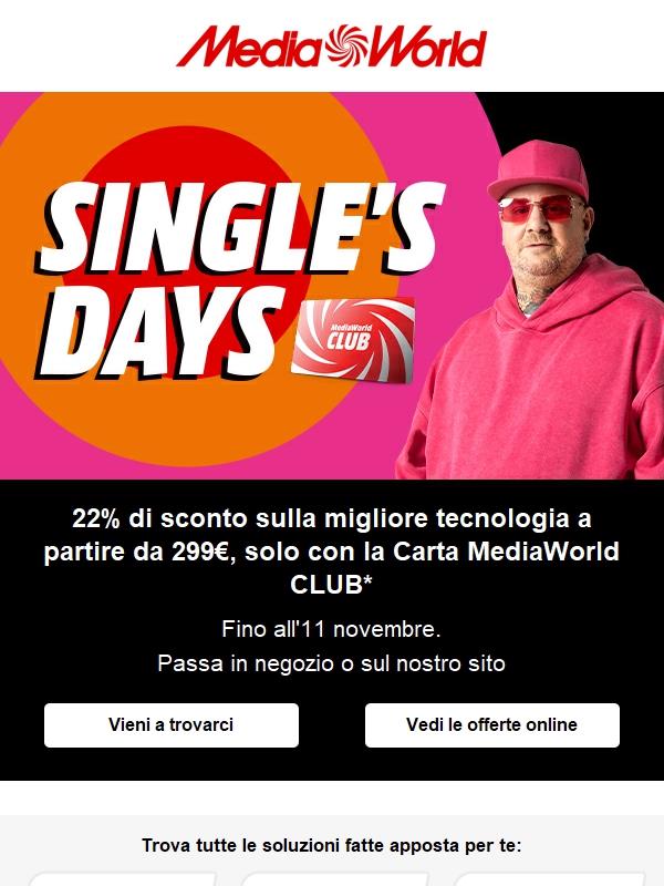 Single’s Days: -22% con Carta MW CLUB