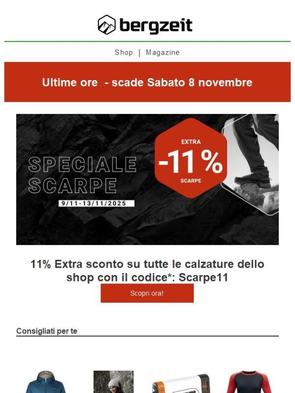 Ultime ore - Extra 11% scarpe