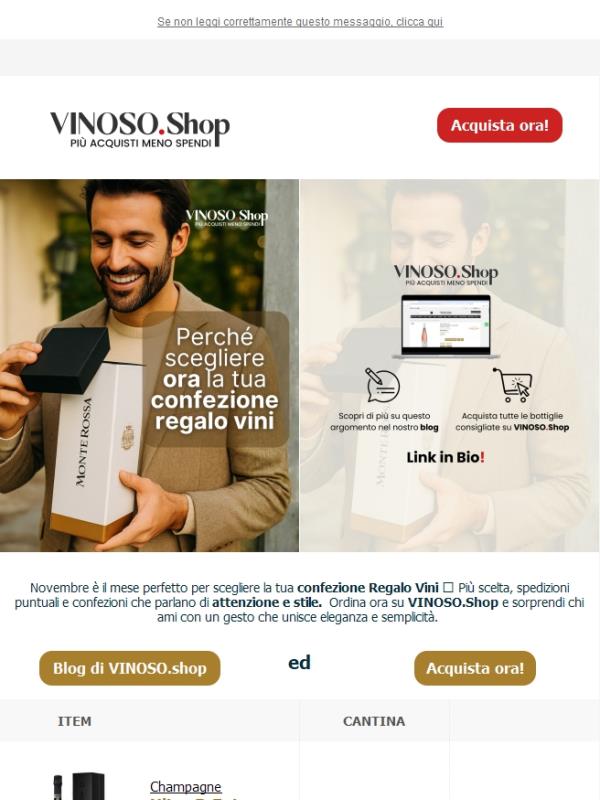 🎁 VINOSO | Novembre è il mese perfetto per scegliere il tuo regalo