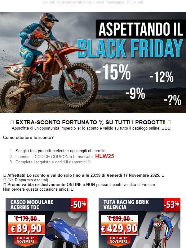 Aspettando Il BLACK FRIDAY Extra Sconto Fortunato % Su Tutto - Spedizione GRATIS!