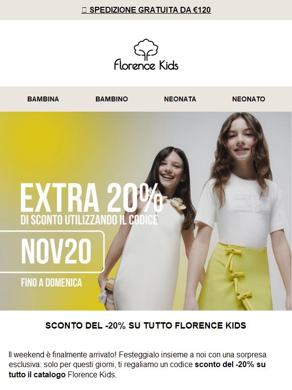 🎉  Approfitta del codice sconto del -20%