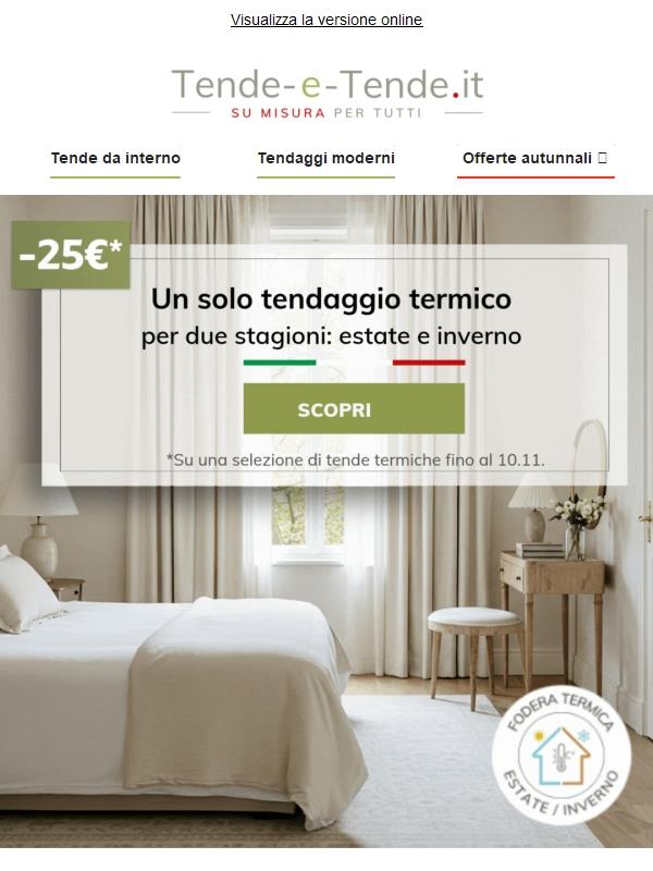 Comfort in estate e in inverno con una sola tenda