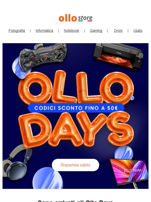 🎉 Ollo Days: Sconti Immediati con Codici Speciali!