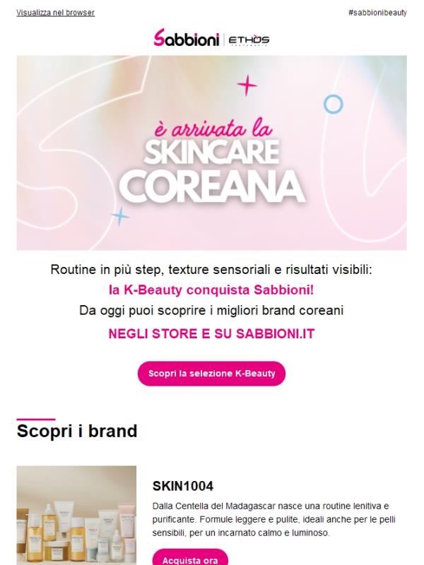La Skincare Coreana è arrivata da Sabbioni! ✨