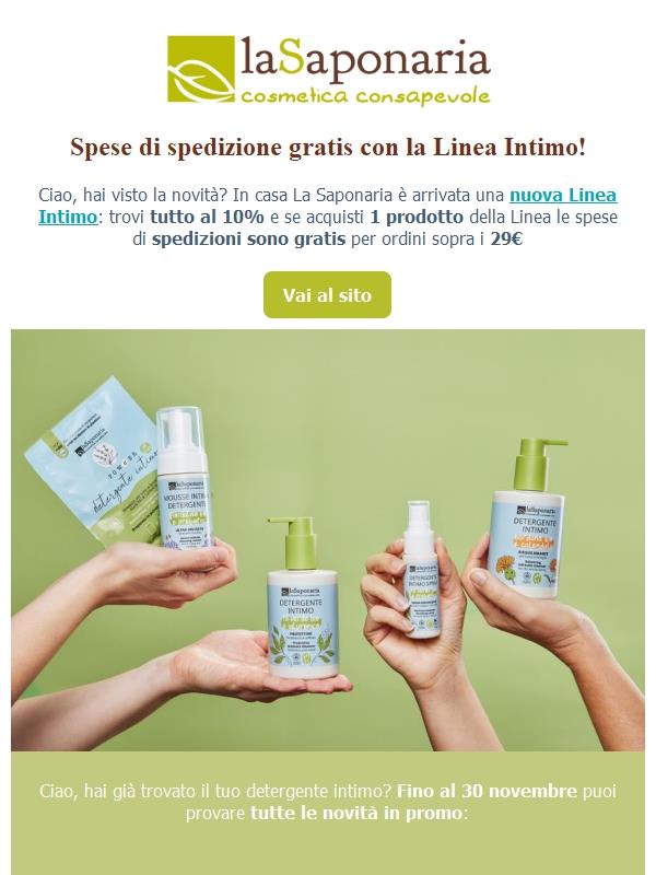 💚 Spese di spedizione gratis con la Linea Intimo!