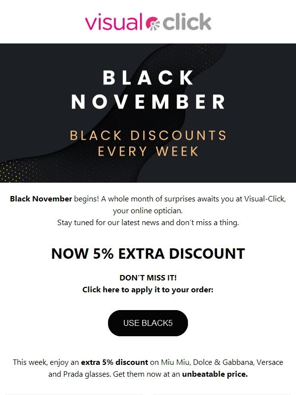 We’re kicking off Black! Up to 65% off luxury eyewear + EXTRA 5% 🔥