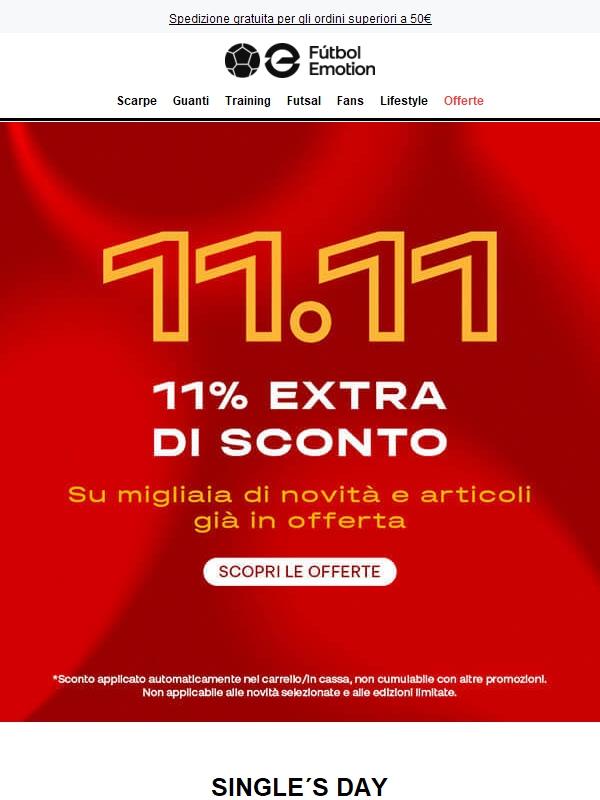 🚨11 dell’11🔥 -11% extra solo per te.