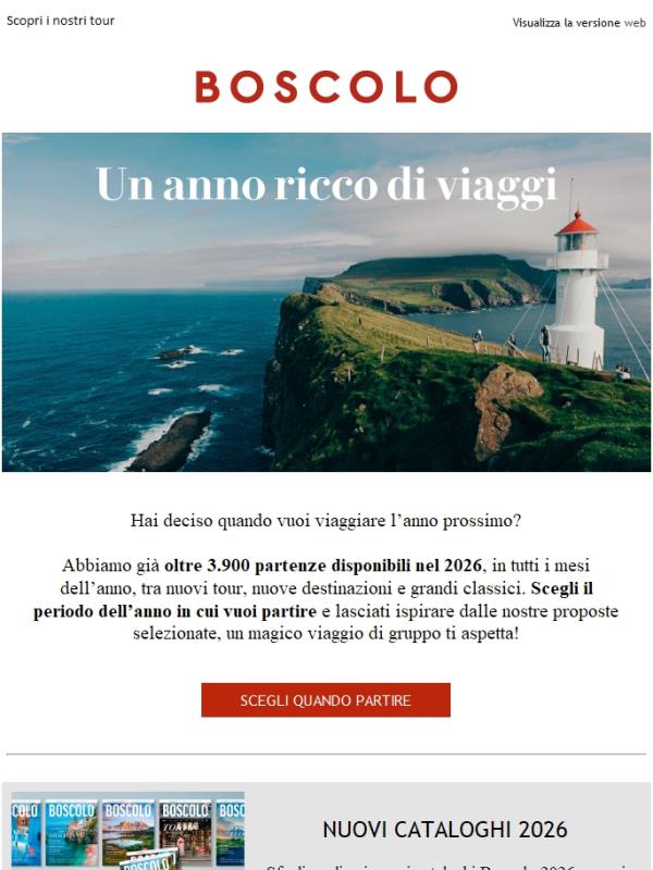 Viaggi 2026: scegli quando partire
