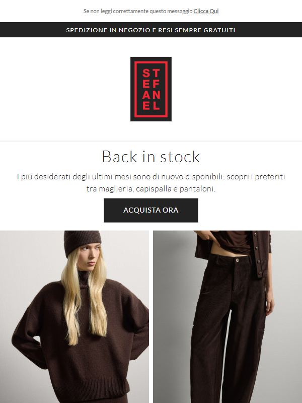I tuoi capi preferiti sono tornati in stock