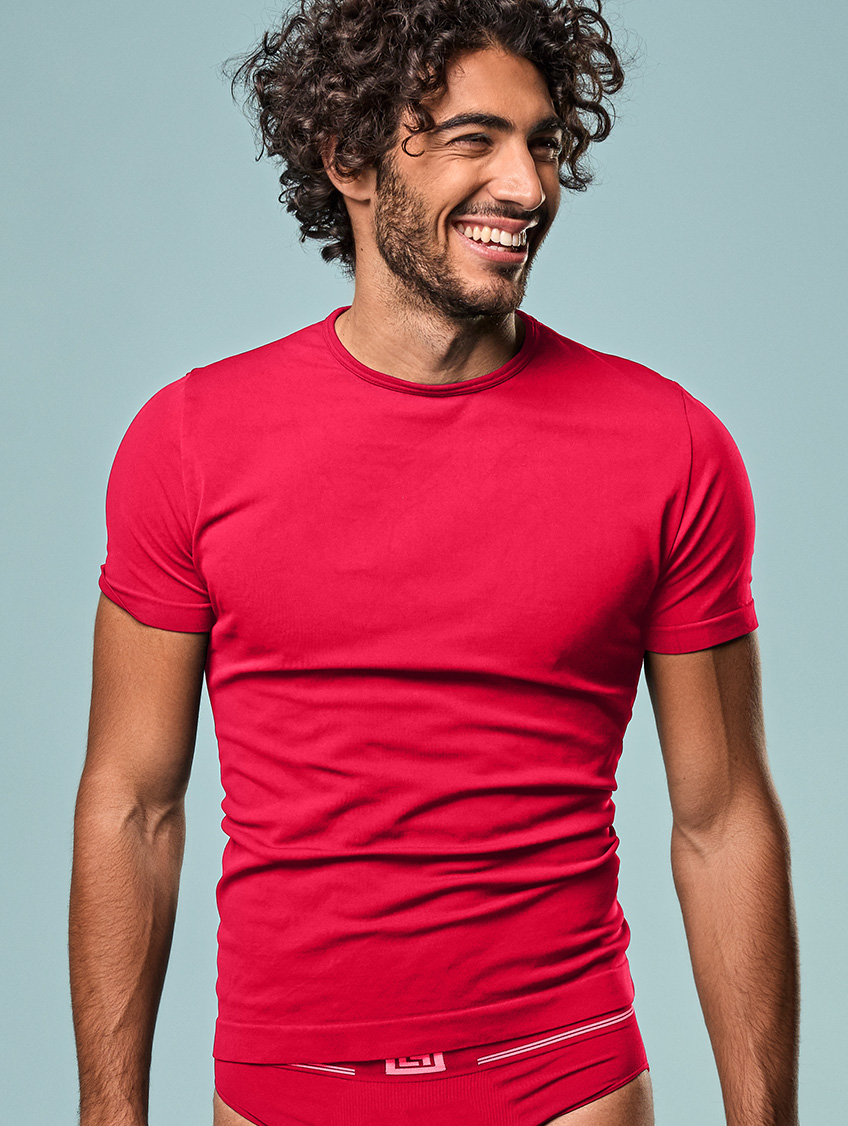 Image of T-shirt Uomo Girocollo Scarlatto
