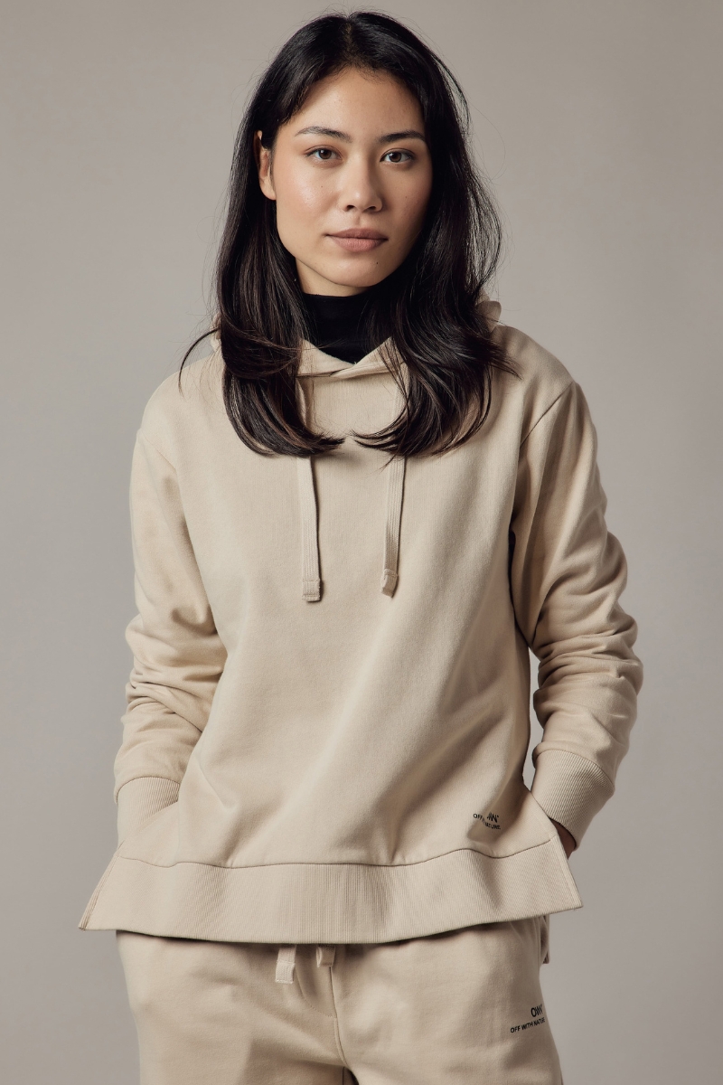 Felpa Felpata con Cappuccio e Spacchi Laterali