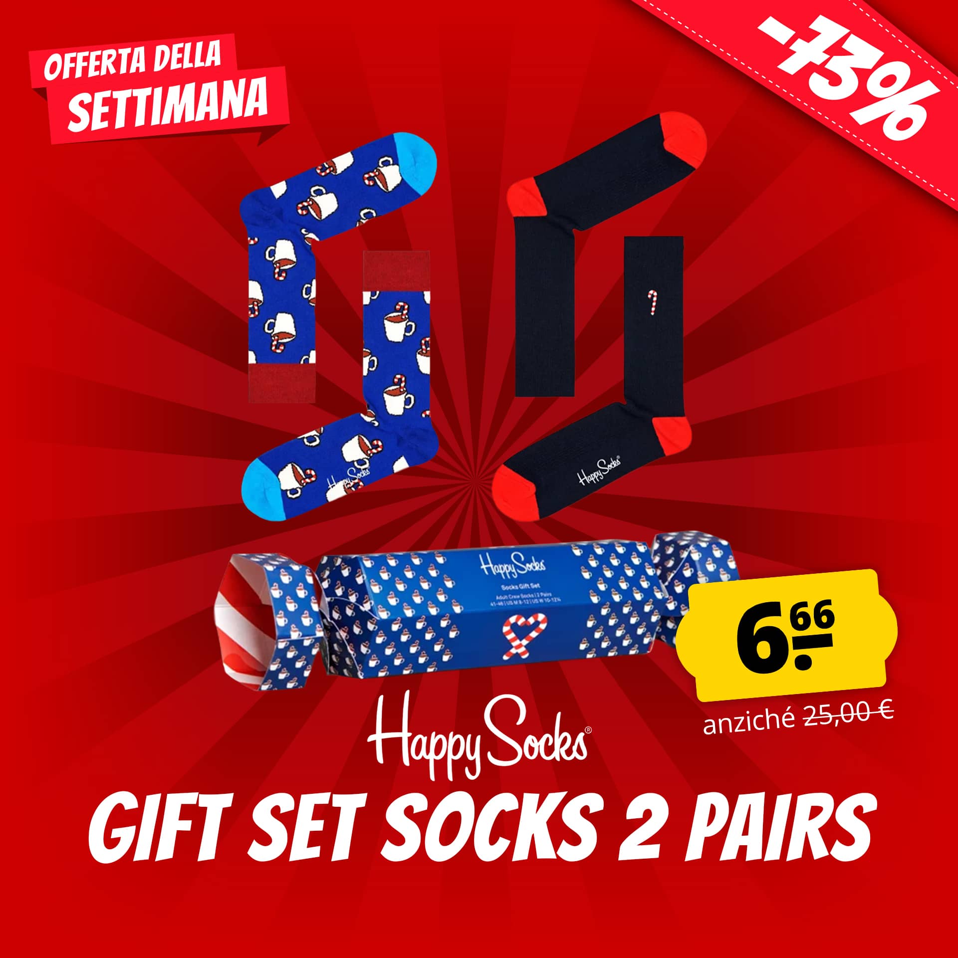 happy socks candy cane set regalo calzini 2 paia