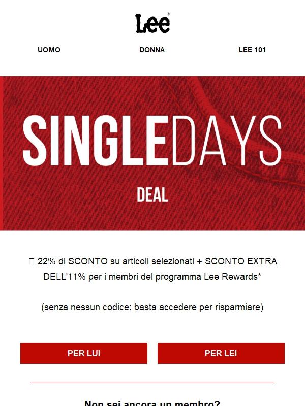 🎉 Offerta Singles' Day: 22% di SCONTO + 11% extra per i membri!