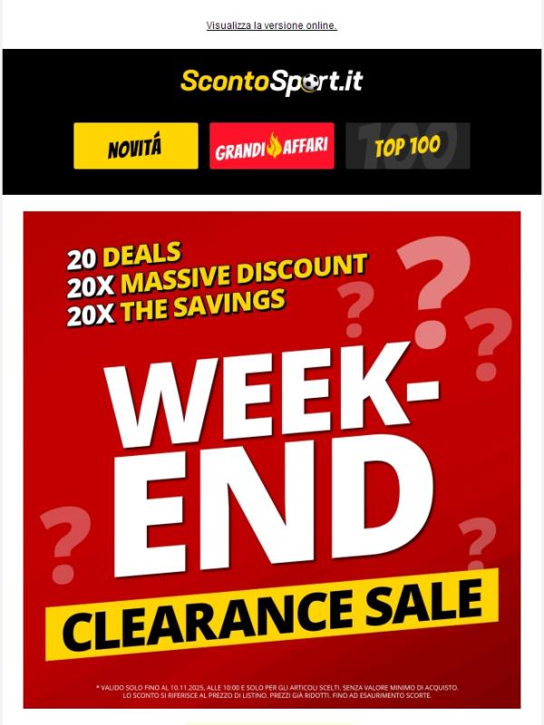 Saldi WEEK-END 😎 20 offerte con sconti incredibili!