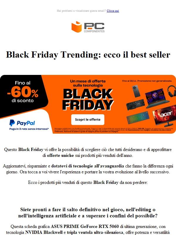 Black Friday: i prodotti più venduti sono qui, non perdeteveli!