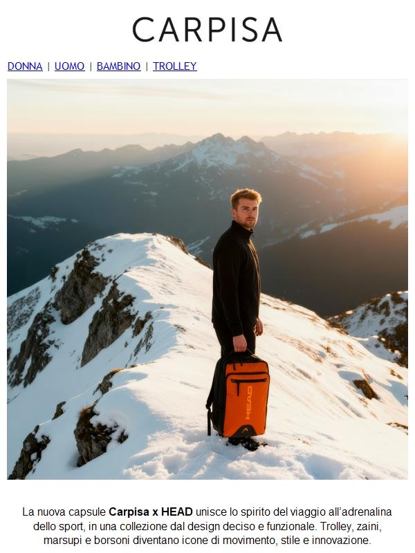 Viaggio e sport si incontrano: nasce Carpisa x HEAD!