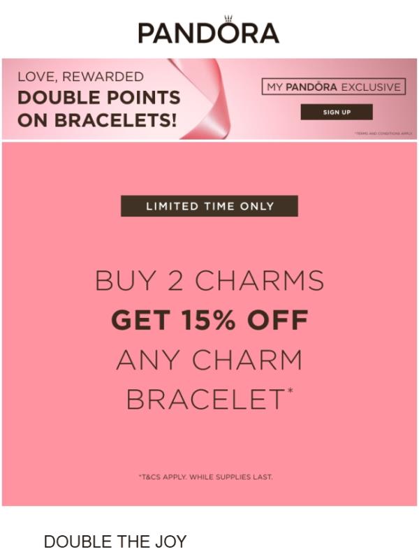 Get 15% OFF a Bracelet When You Buy 2 Charms