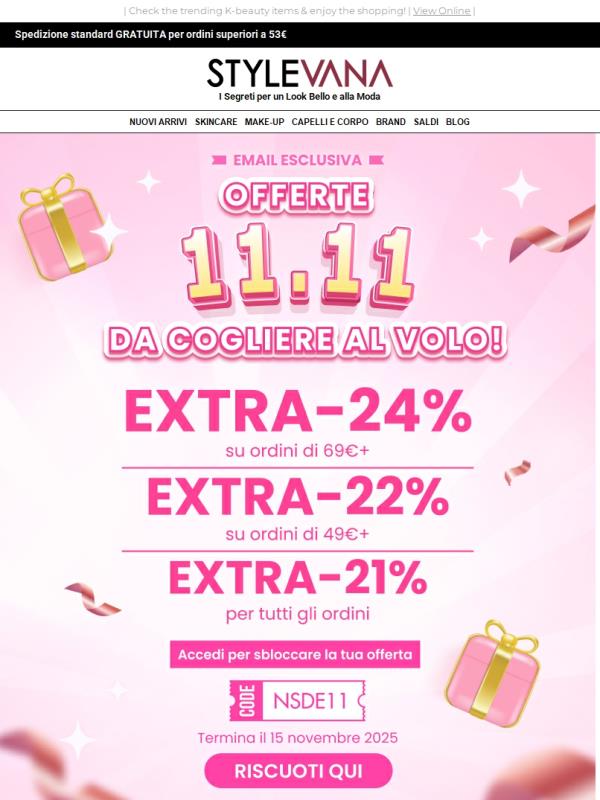 🎉La festa del 11.11 inizia presto🥳