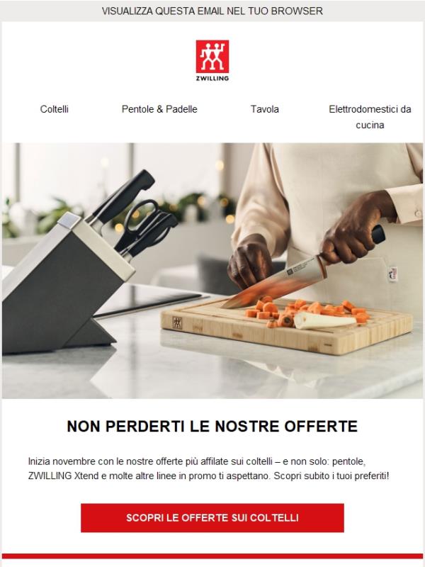 Non perdere le nostre offerte su coltelli, pentole e Xtend.