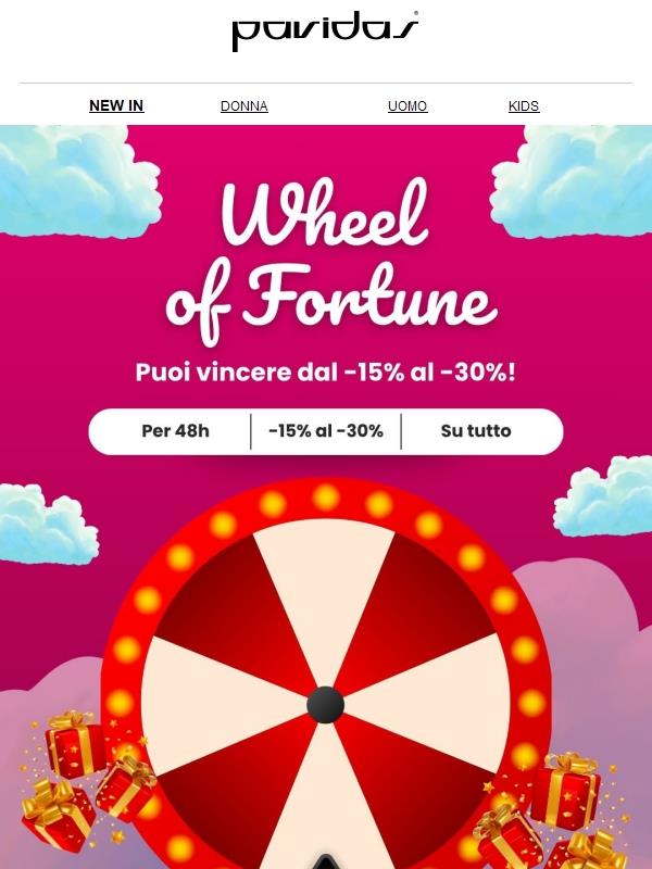 🎉 Gira la Ruota della Fortuna! Solo per 48 ore!