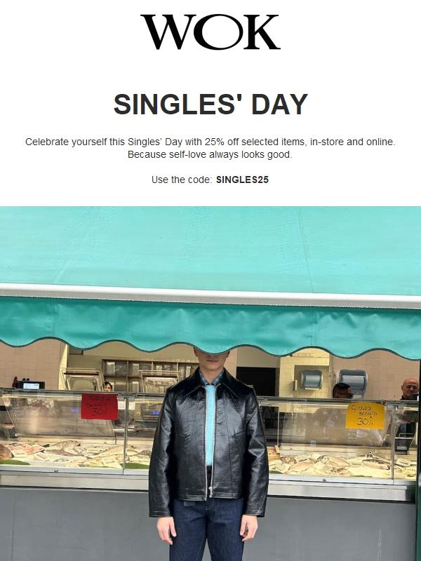 Singles' Day: 25% off selected items