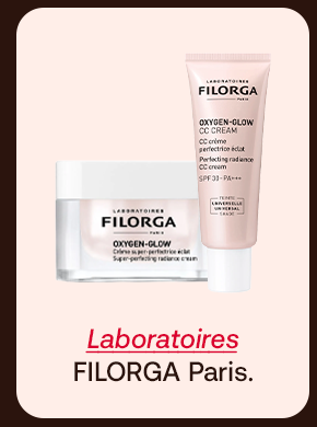 „Banner Filorga con prodotti Oxygen-Glow crema e CC Cream. Testo: ‘Laboratoires Filorga Paris.’ Sfondo salmone con cornice marrone.“ „Banner Filorga con prodotti Oxygen-Glow crema e CC Cream. Testo: ‘Laboratoires Filorga Paris.’ Sfondo salmone con cornice marrone.“