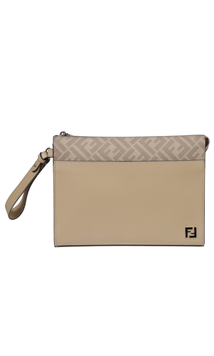 Leather clutch bag
