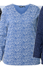 Maglia classica con stampa, scollo a V e maniche lunghe