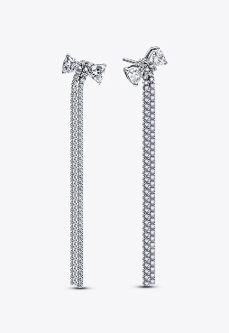 Pavé Bow Drop Earrings
