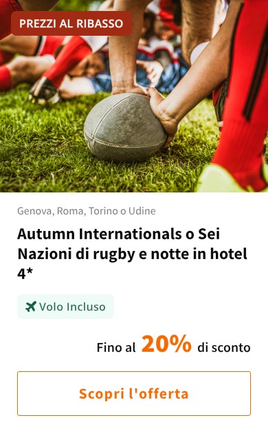 Autumn Internationals o Sei Nazioni di rugby e notte in hotel 4*