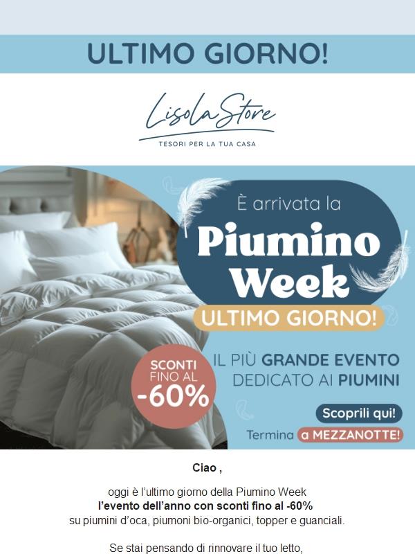 Piumino Week: ultimo giorno di sconti fino al -60%