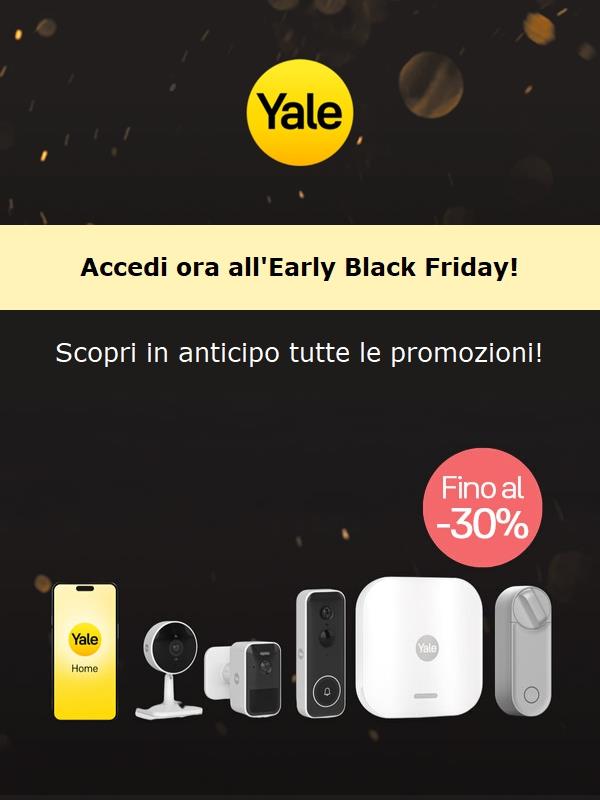 Accedi in anticipo al Black Friday di Yale!