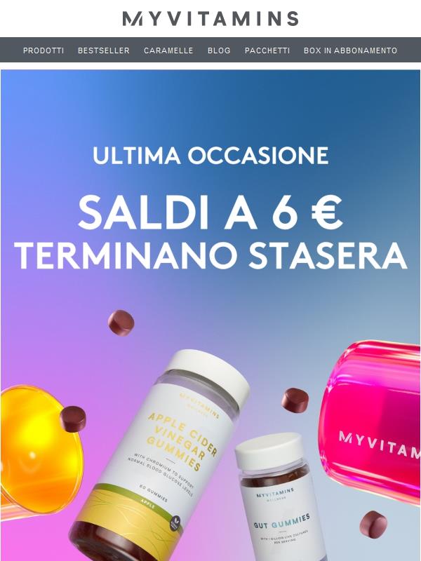 Ultima occasione! La vendita a 6 € termina stasera ⚡
