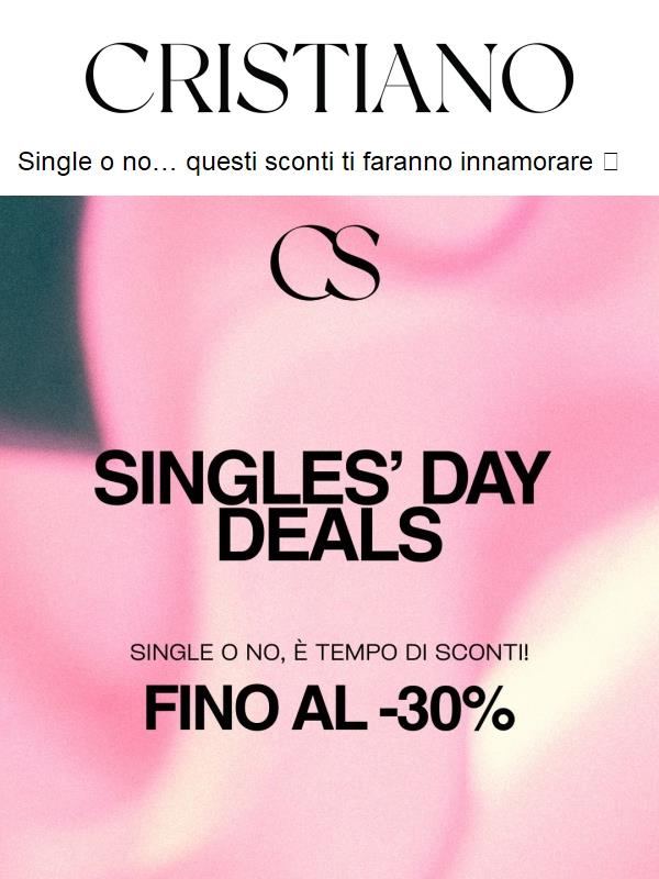 Singles’ Day Deals: solo 3 giorni, fino al -30%!