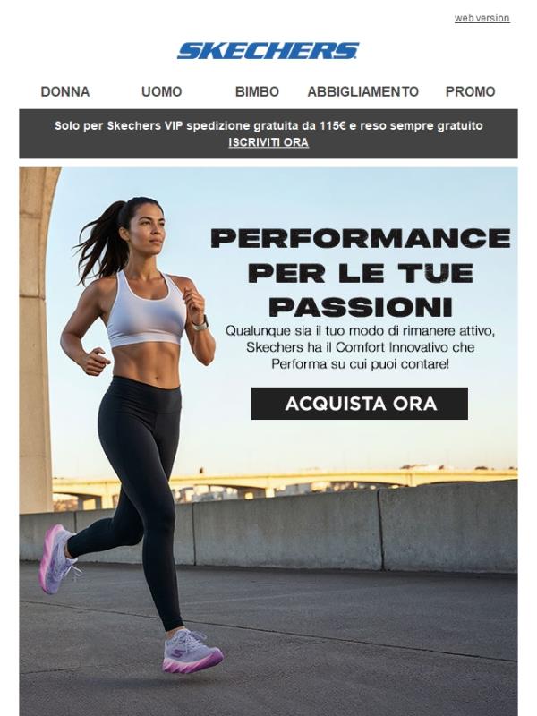 Aggiungi Skechers Performance al tuo stile di vita attivo!