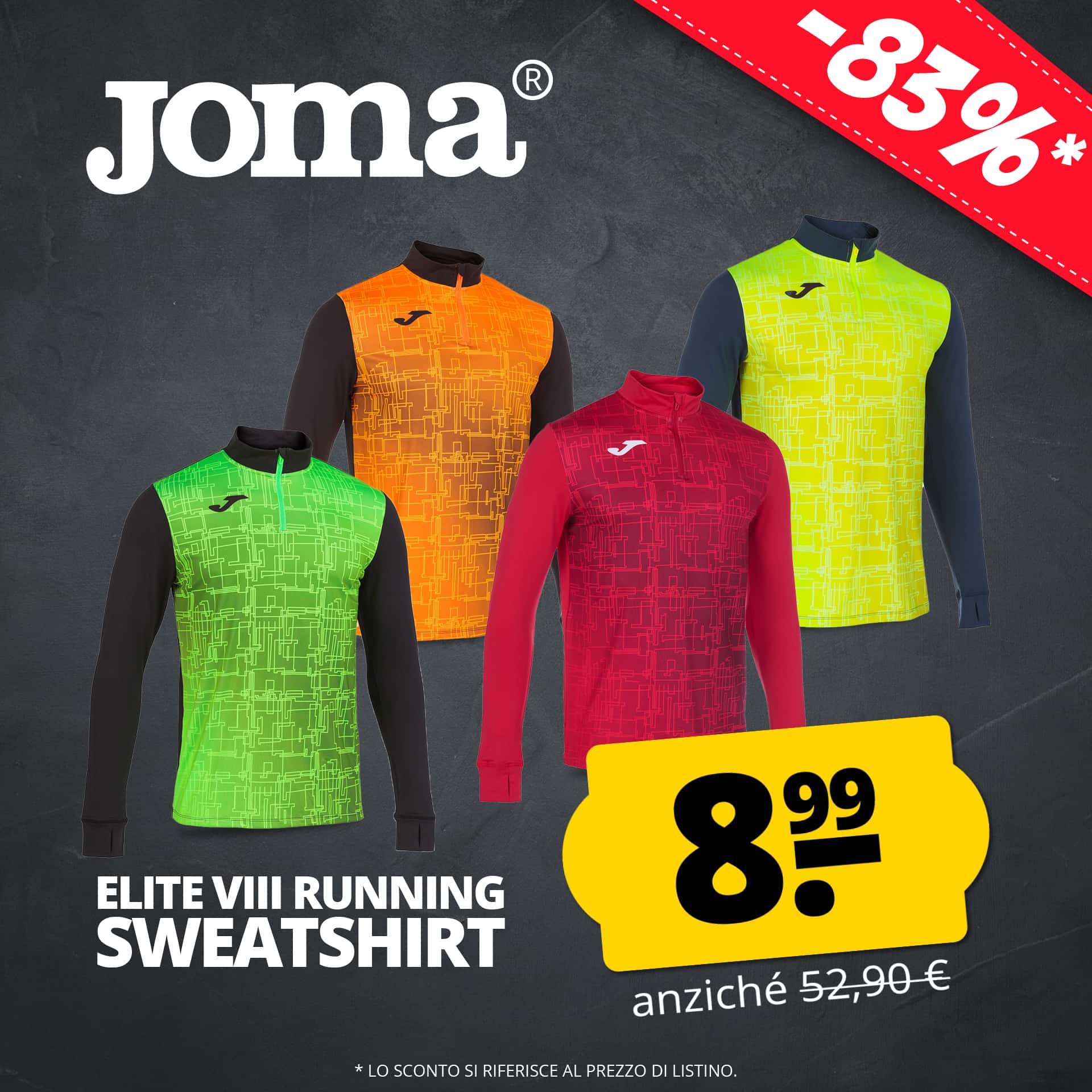 Joma elite VIII uomo running felpa