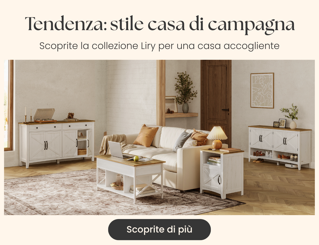 Tendenza: stile casa di campagna Scoprite la collezione Liry per una casa accogliente