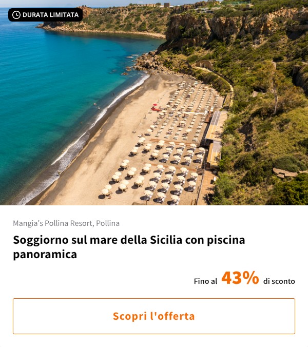 Soggiorno sul mare della Sicilia con piscina panoramica