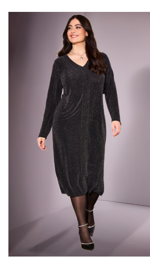 Abito midi con glitter