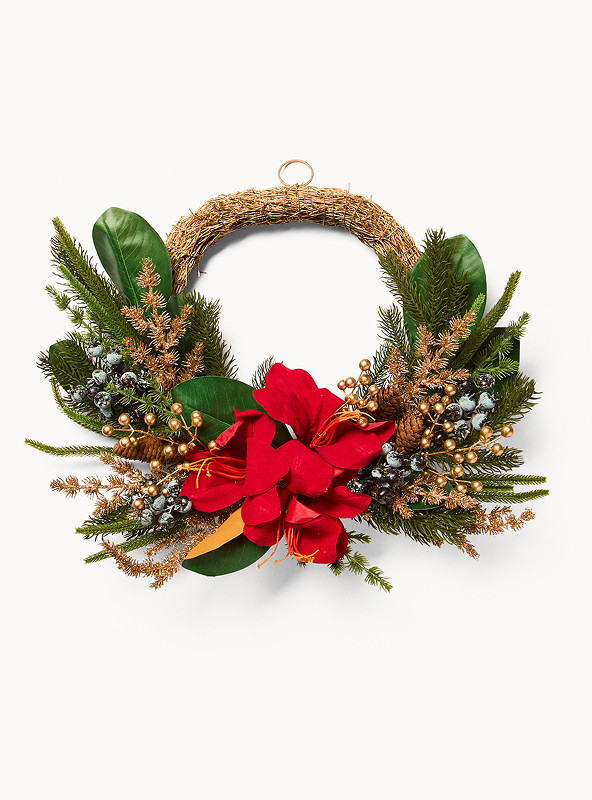 Corona con fiori finti