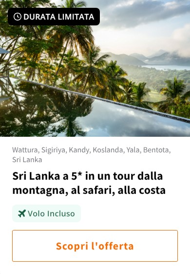 Sri Lanka a 5* in un tour dalla montagna, al safari, alla costa