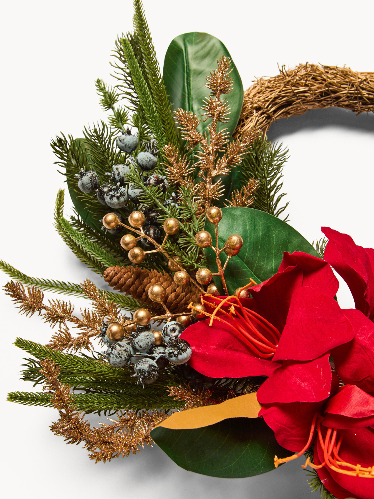 Corona con fiori finti