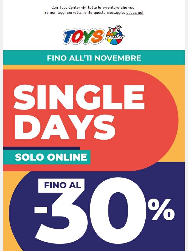 ⏰ Fino al -30% su TUTTO, solo ONLINE! Fino all'11 novembre!