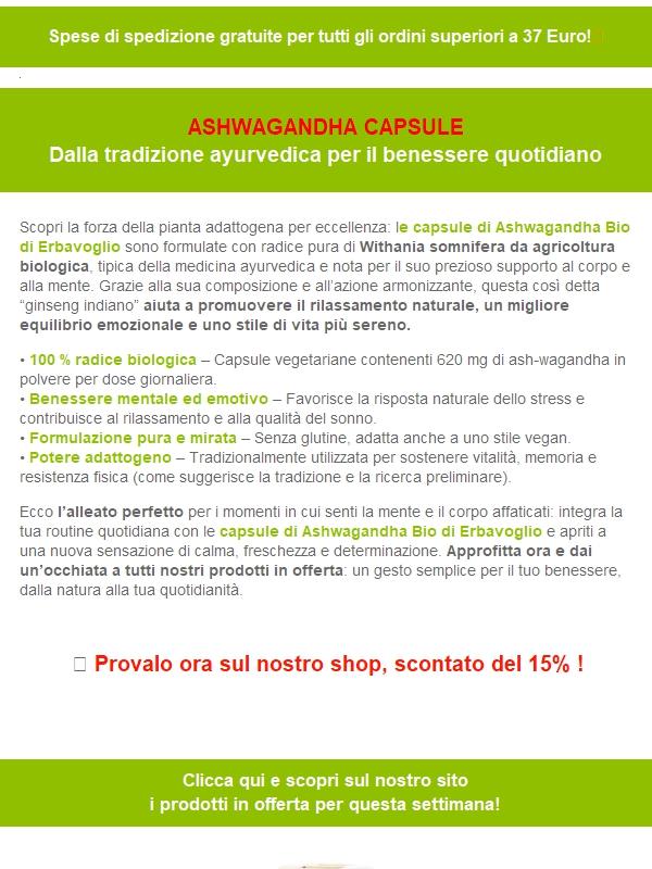 Ritrova serenità e vitalità con la nostra Ashwagandha Bio 🌿