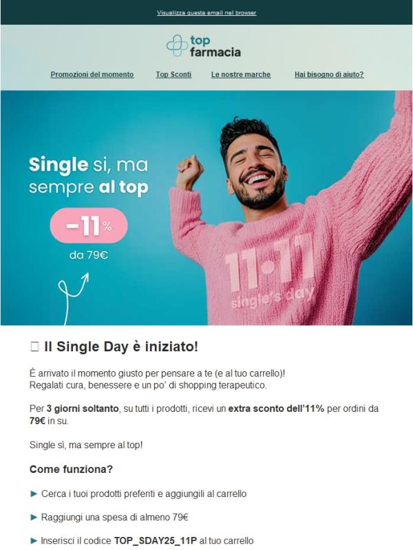 -11% su tutto > il Single Day è iniziato 💚