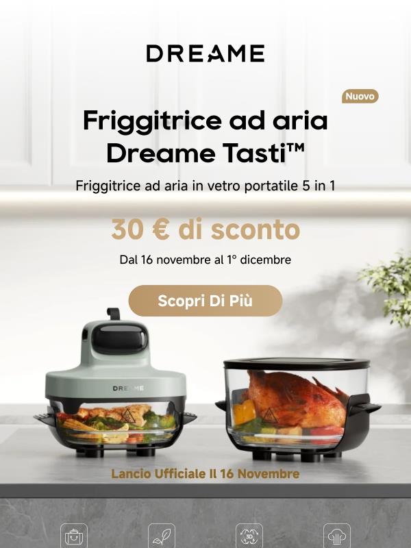 ✨ Qualcosa di caldo sta cuocendo… Scopri presto la Friggitrice ad aria Dreame Tasti™!